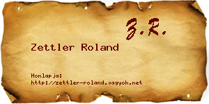 Zettler Roland névjegykártya